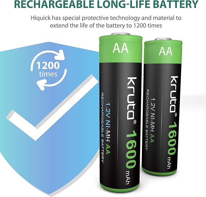Solar Lights Batteries AA 1600mah High Capacity 1.2V Ni-MH Rechargeable AA - Image 5