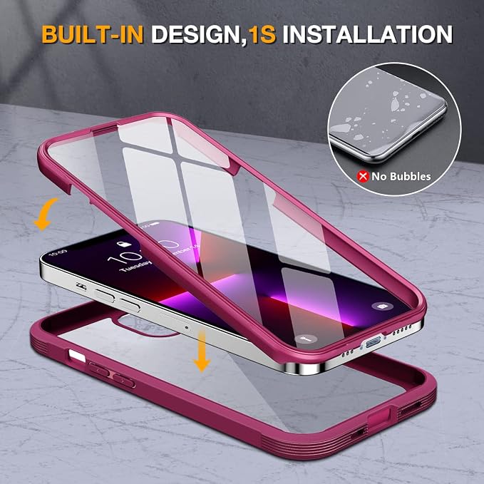 Miracase Glass Case for iPhone 13 Pro Max 6.7 inch, Upgrade Full-Body Clear - Image 3