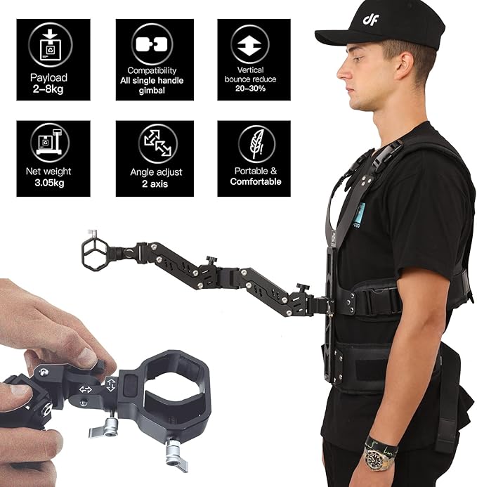DF DIGITALFOTO THANOS-SE Support Vest Rig System, Filmmakers Kit Gimbal - Image 5