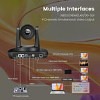 NDI PTZ Camera AI Auto Tracking 3G-SDI/USB3.0/HDMI/LAN PoE 30X Optical and 8X - Image 6