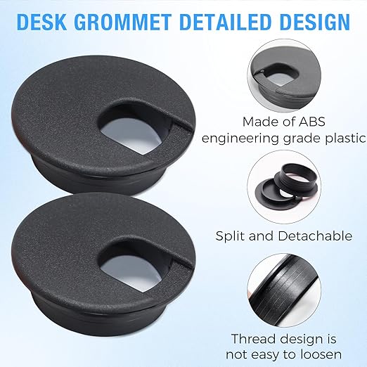 Desk Grommet 1-3/8", Desk Cord Hole Cover, Cable Grommet ABS Plastic, Desk Hole - Image 3