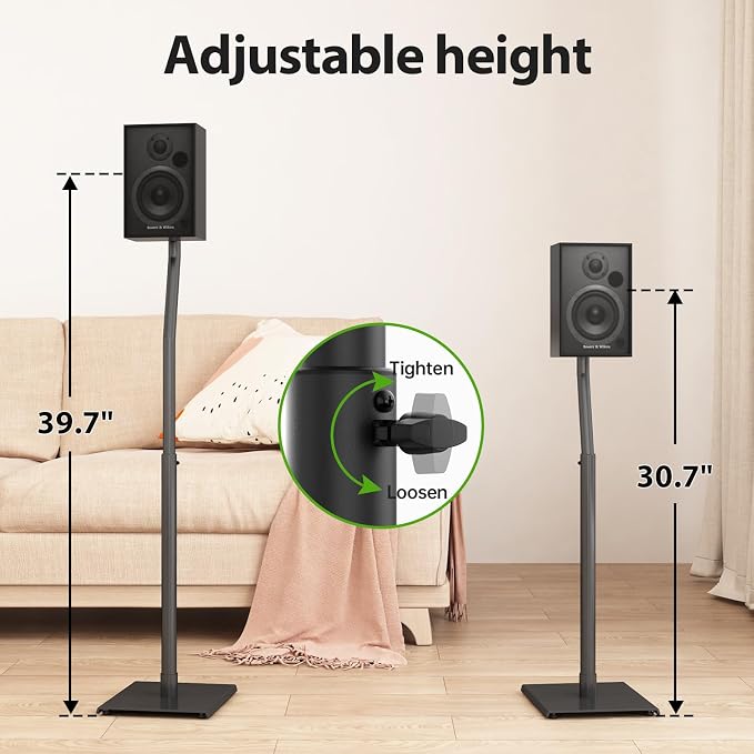 USX MOUNT Universal Speaker Stands, Height Adjustable Extend 30.0" to 39.1" - Image 5
