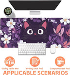 Mouse Pad Large Cat Hiding in The Floral Non-Slip Game Desk Mat - Image 4