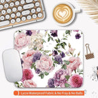 Square Mouse Pad Floral Roses, Personalized Premium-Textured Custom Mouse Mat - Image 3