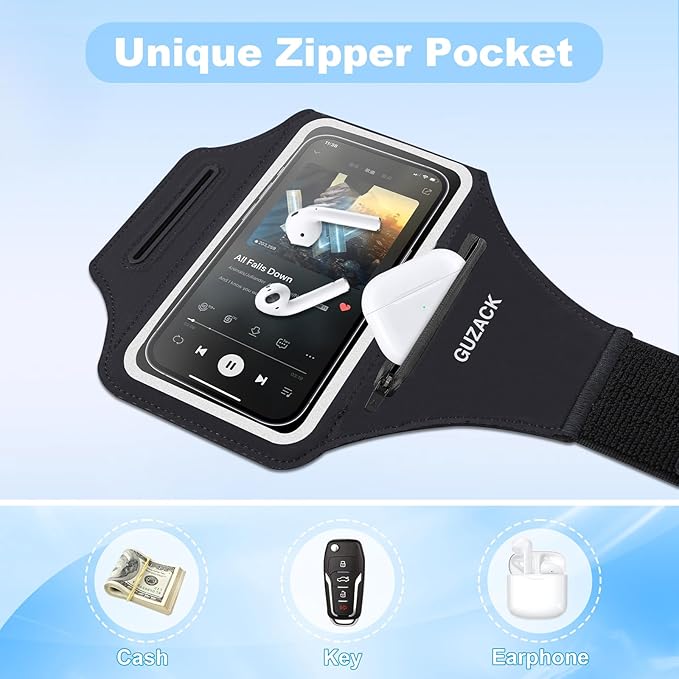 Running Armband with Earphone Pouch & Card Slot, Running Phone Holder - Image 2