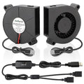 60mm x15mm 2 Pack Small USB Blower Fan 5V by AmRunJe-CalmDownYourDevice