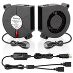 60mm x15mm 2 Pack Small USB Blower Fan 5V by AmRunJe-CalmDownYourDevice
