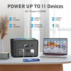 Portable Power Station 600W, Powkey 296Wh Battery Backup - Image 2