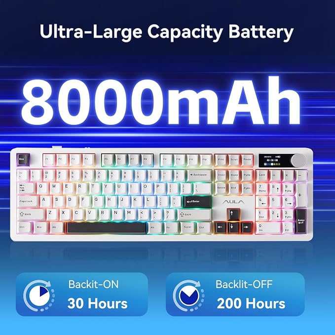 AULA F106PRO Wireless Keyboard, Full Size Mechanical Keyboard - Image 4