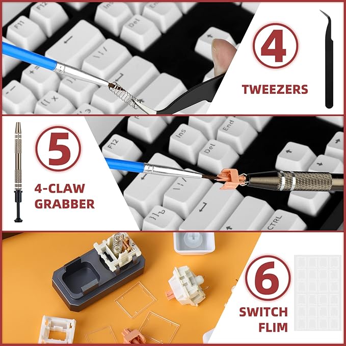 YIMAGUJRX RUNJRX 44 Keyboard Switches Acrylic Lube Station, Switch Films 120Pcs - Image 4