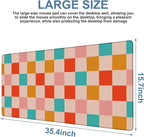 Large Mouse Pad Retro Checkerboard Gaming Desk Pad Computer Keyboard Non-slip - Image 3