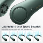 JISULIFE Portable Neck Fan, Hands Free Bladeless Fan, 5 Speeds, 4000 mAh - Image 2