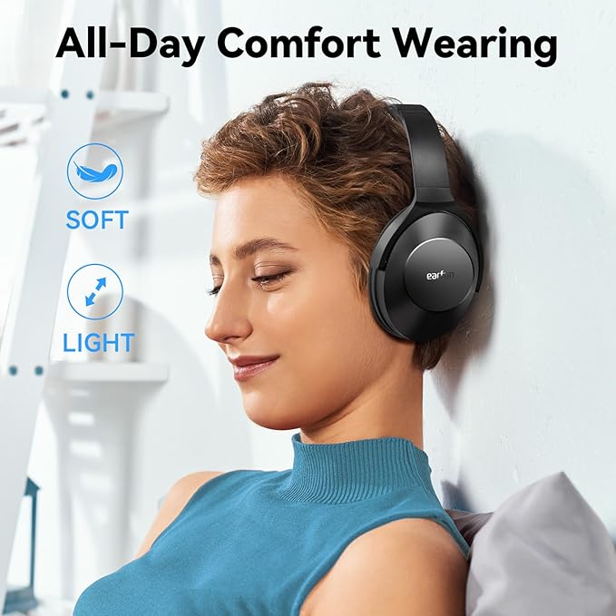 EarFun Wave Life Hybrid Active Noise Cancelling Headphones, Wireless Over Ear - Image 6