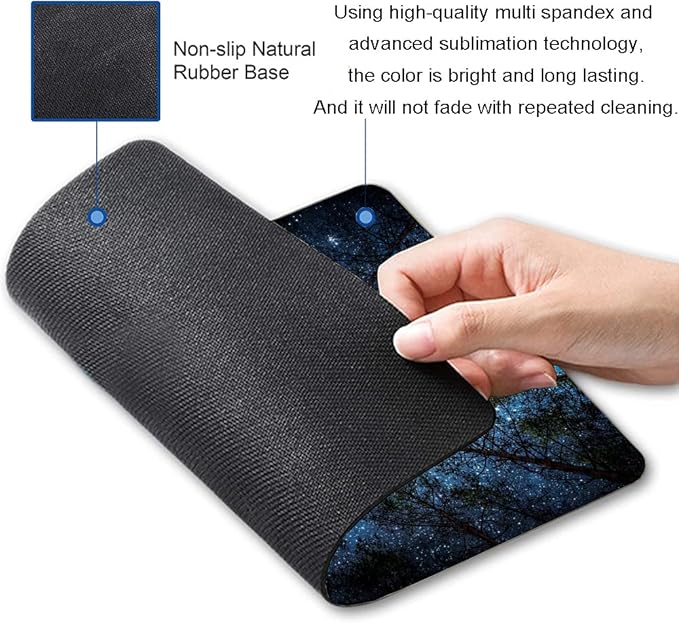Mouse Pad, Forest Mouse Pad, Square Waterproof Mouse Pad Non-Slip Rubber Base - Image 2