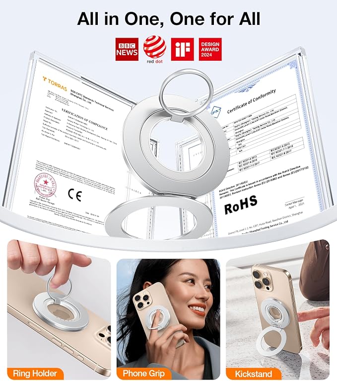 TORRAS 2025 Upgrade Fit for MagSafe Phone Grip Ring Holder Compatible - Image 2