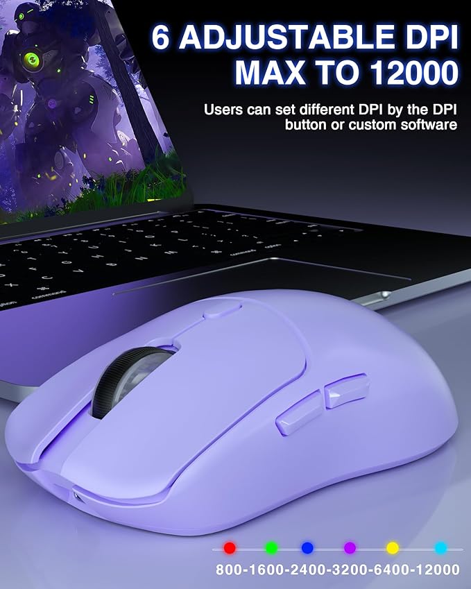 AULA SC580X Wireless Gaming Mouse, Tri-Mode 2.4G/BT5.0/USB-C Gaming Mice - Image 4