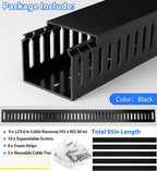 ZhiYo H2in x W2.4in Professional Server Rack Cable Management Raceway, 95in - Image 5