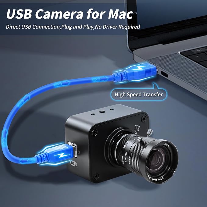 MOKOSE USB Camera 4K, USB3.0 Manual Focus Webcam - Image 5
