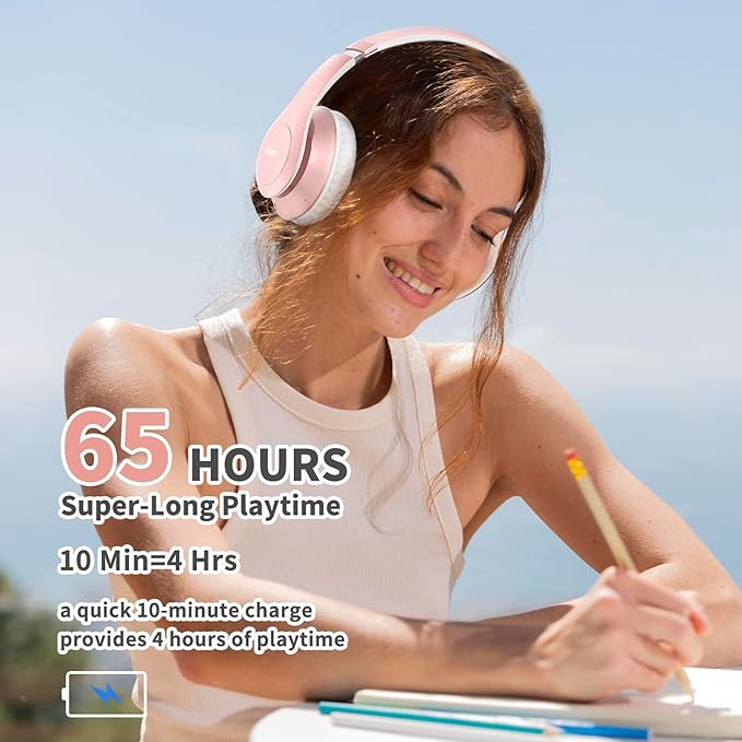 Uliptz Wireless Bluetooth Headphones, 65H Playtime, 6EQ Sound Modes, HiFi - Image 5