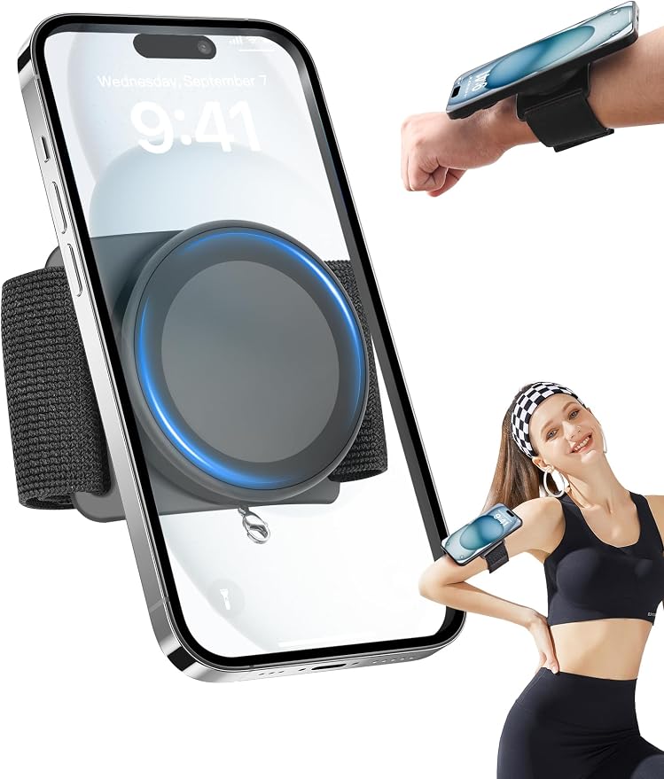 TOPGO Running Phone Holder for iPhone Magnetic Wrist Phone Holder, Magsafe by TOPGO