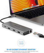 TOTU 13-in-1 USB-C Hub with Ethernet, 4K HDMI, SD/TF Cards Reader, Mic/Audio - Image 7