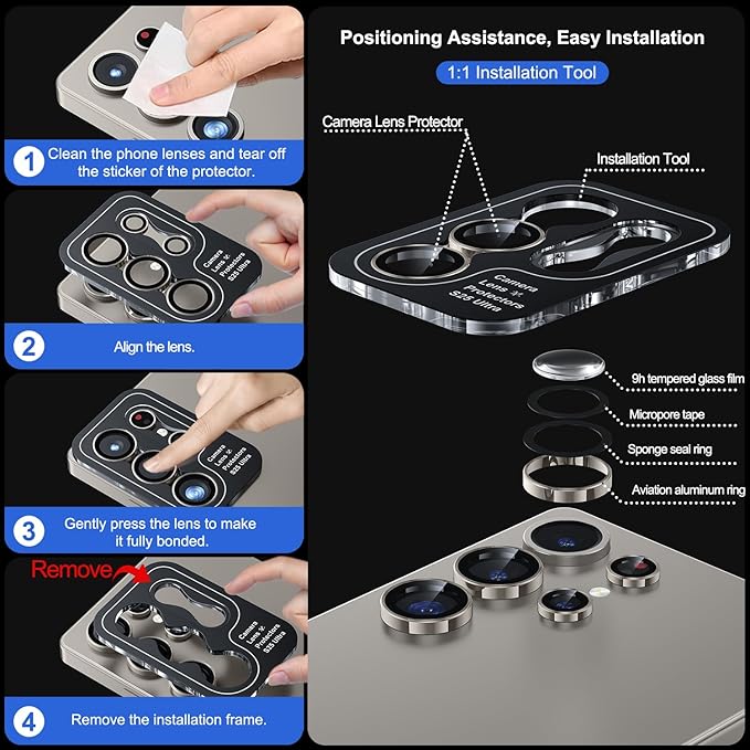 WSKEN for Samsung Galaxy S25 Ultra Camera Lens Protector - Image 6
