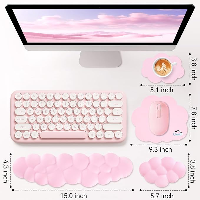 Cloud Wrist Rest for Computer Keyboard, 4-in-1 Memory Foam Leather Cloud - Image 7
