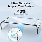 AboveTEK Acrylic Monitor Stand, Premium Large Monitor Riser 20 inch, Crystal - Image 4