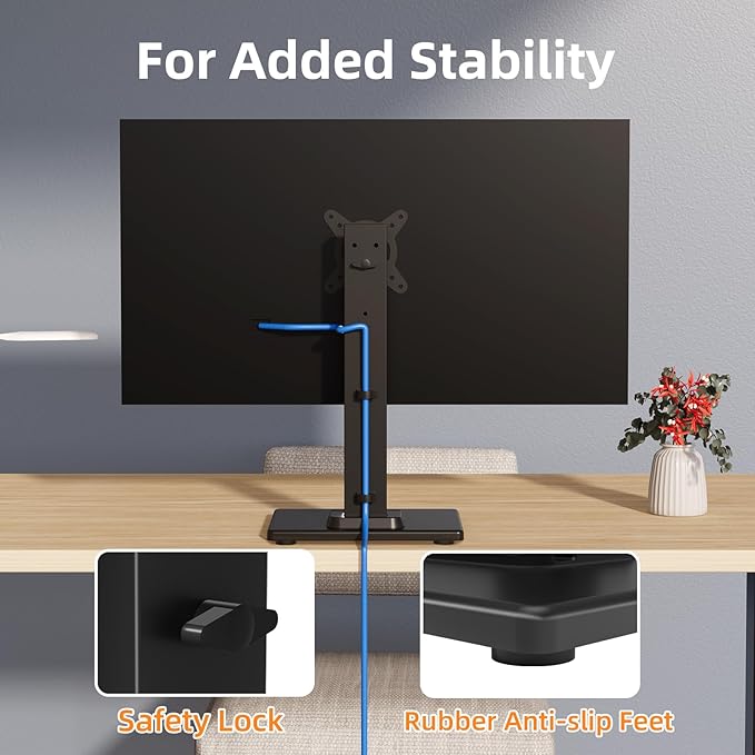 Suptek Single LCD Computer Monitor Free-Standing Desk Stand Mount Riser - Image 7