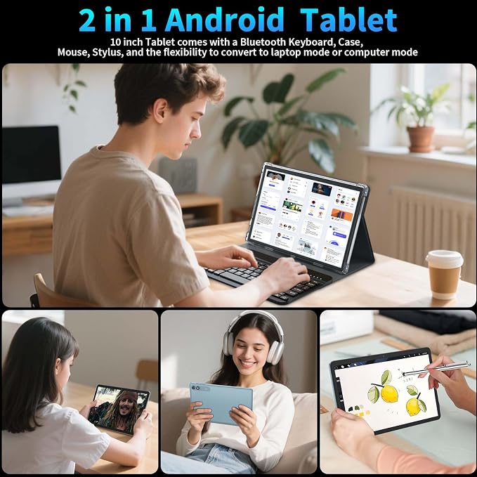 2025 Android 15 Tablet with Keyboard, 24GB+128GB+2TB Expand, 10.1 Inch - Image 7