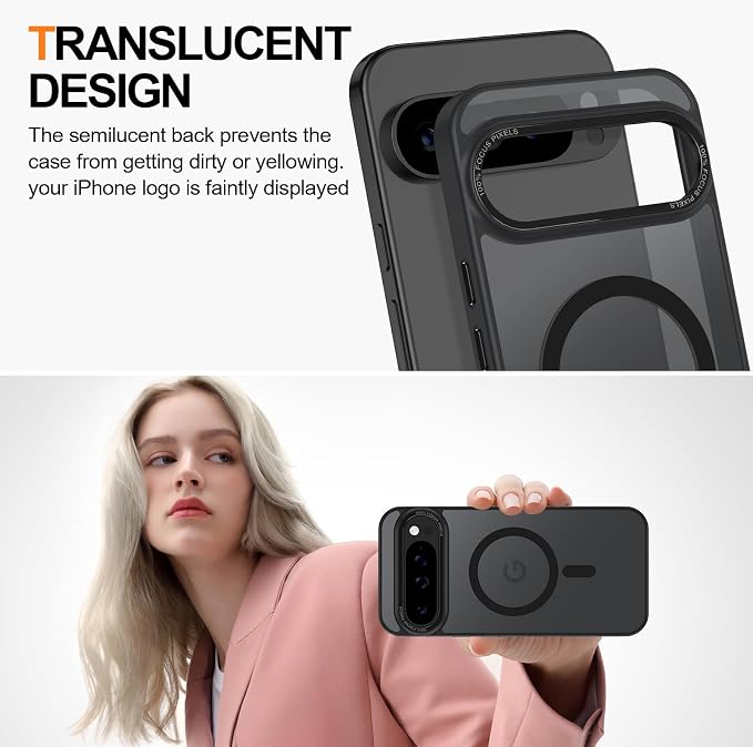 Magnetic for Google Pixel 9 Pro XL Case, Shockproof Slim Translucent Matte - Image 4