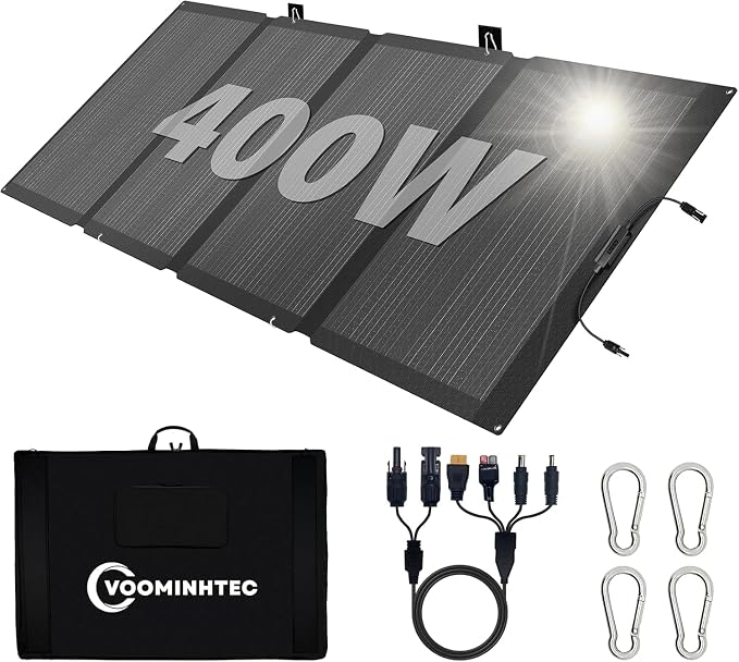 400W 42V ETFE Portable Solar Panel, IP68 Waterproof Foldable 24% High Conversion by Voominhtec