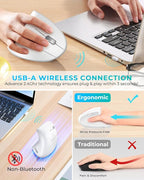 Lekvey Ergonomic Mouse, Vertical Wireless Mouse, Rechargeable 2.4G Optical - Image 3