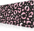 Mouse Pad, Large Rose Pink Leopard Printings Desk Mat, Extended Non-Slip Gaming by NIYLYNSYN