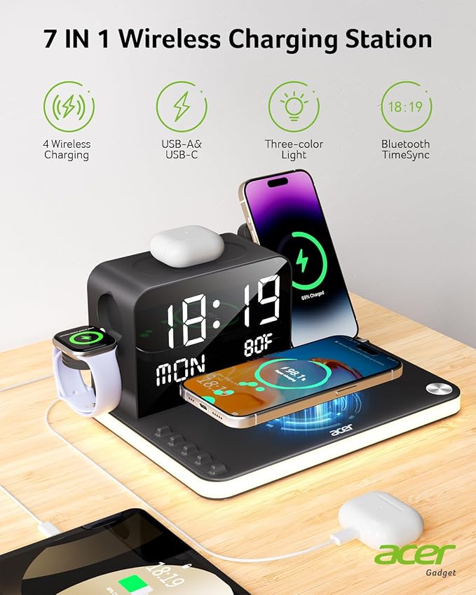 acer 7-in-1 Wireless Charging Station: Charger Stand - Image 2