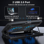 LIENS Laptop Cooling Pad with Adjustable Height Two 5.1 Inches Fan 2 USB Ports - Image 4