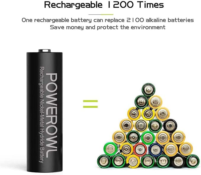 POWEROWL Rechargeable AA Batteries - Image 2