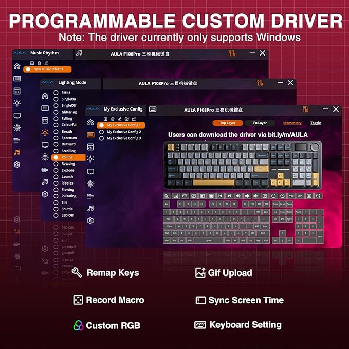 AULA F108 PRO - Wireless Mechanical Keyboard - Image 9