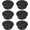 6-Pack Black Desk Grommet Cable Management Kit by Unknown