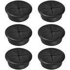 6-Pack Black Desk Grommet Cable Management Kit by Unknown
