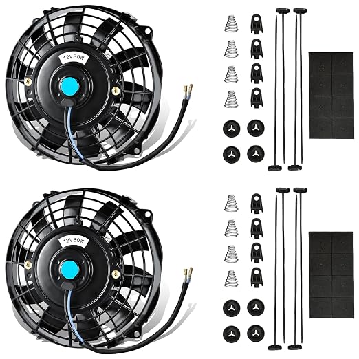 MuHize 7 Inch Slim Radiator Fan - 12V 80W 800 CFM High Performance Cooling Fan by MuHize