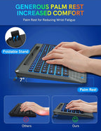 Wireless Keyboard with 7 Colored Backlit, Wrist Rest, Phone Holder, - Image 3
