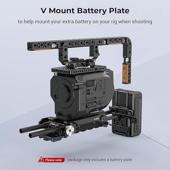 SmallRig Battery Plate with V-Lock Mount with Dual 15mm Rod Clamp Kit - Image 7