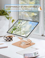Tablet Stand 360° Rotating Aluminum Holder, Adjustable, Portable and Foldable - Image 2