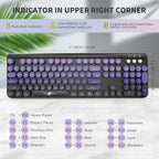Wireless Keyboard and Mouse Combo, 104 Round Keys Cute Colorful Keyboard and - Image 3