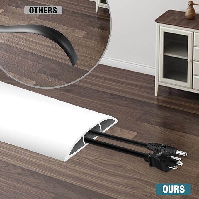 Floor Cord Cover, Cable Protector, 0.63W x 0.31H inches, Wire Cover - Image 4