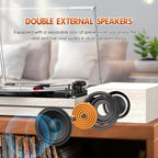 Record Player for Vinyl with External Speakers, Belt-Drive Turntable with Dual - Image 4