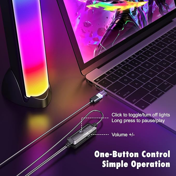 OFFSIR Computer Speakers, RGB PC Speakers, Gaming Speakers - Image 4