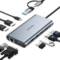 USB Docking Station Dual Monitor, GIISSMO 9-in-1 USB A 3.0 / USB C Docking by GIISSMO