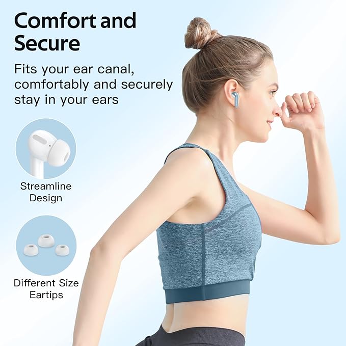TAGRY Bluetooth Headphones True Wireless Earbuds 60H Playback LED Power Display - Image 7